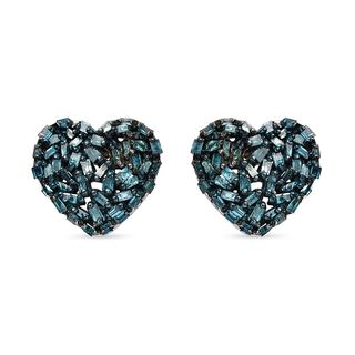 GP Amore Kollektion - Blaue Diamant und Saphir-Ohrringe, 925 Silber platiniert ca. 0.50 ct