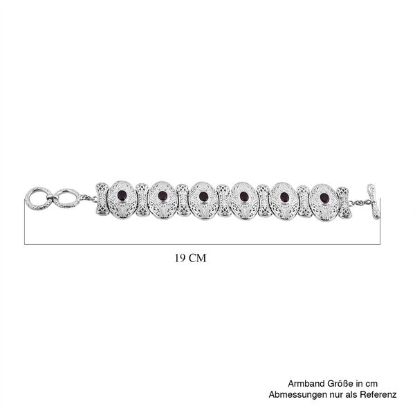 Royal Bali - Nat&uuml;rlicher Rhodolith Granat Armband, ca. 19 cm 925 Silber. ca.49.5g, ca. 1.01 ct image number 5