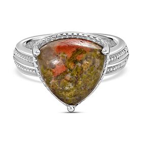 Unakite Ring, Edelstahl (Größe 21.00) ca. 6.85 ct