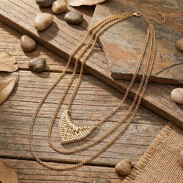 3-lagige Halskette, 40,5+5cm, vergoldet image number 1