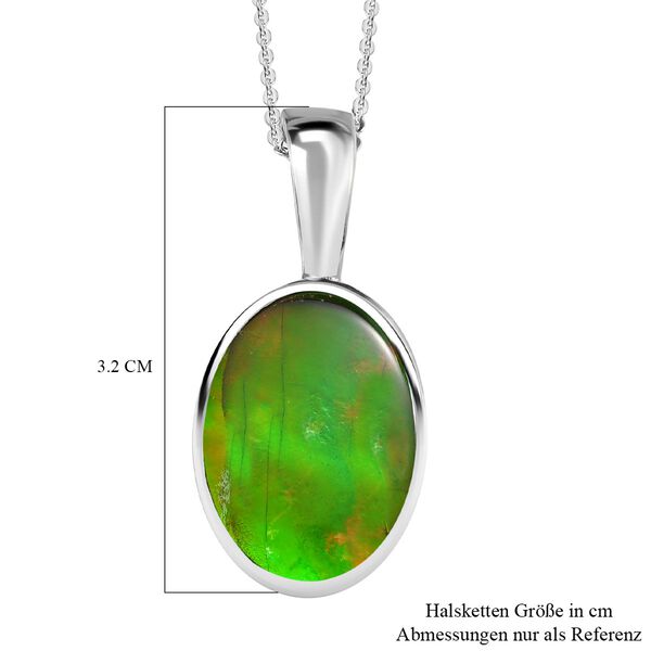 Kanadische Ammolit Anh&auml;nger mit Kette, 925 Silber, platiniert, ca. 7.30 ct image number 6