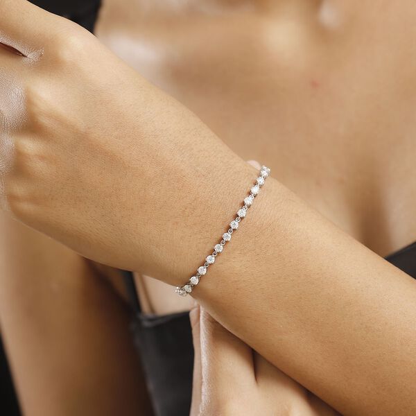 Moissanit Armband, 19cm, 925 Silber rhodiniert - 3,68 ct. image number 2