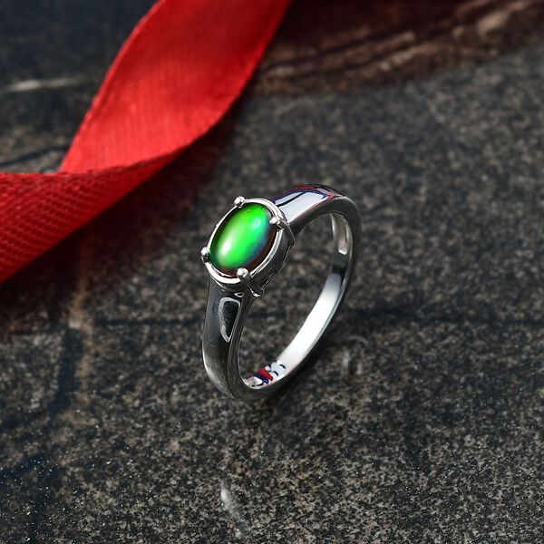 D'Joy Ammolit Ring 925 Silber platiniert (Größe 19.00) ca. 0,87 ct image number 1