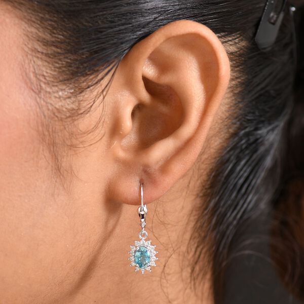 D'Joy blaue und wei&szlig;e Zirkon Ohrringe - 3,15 ct. image number 3