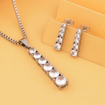 Wei&szlig;es kubisches Zirkonia-Schmuckset