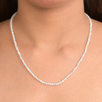 D'Joy wei&szlig;e Mondstein 45+5cm Halskette - 30 ct.