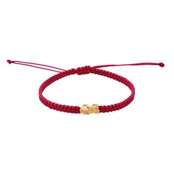 999 Gold Pixiu Armband, Flexibles, Pink