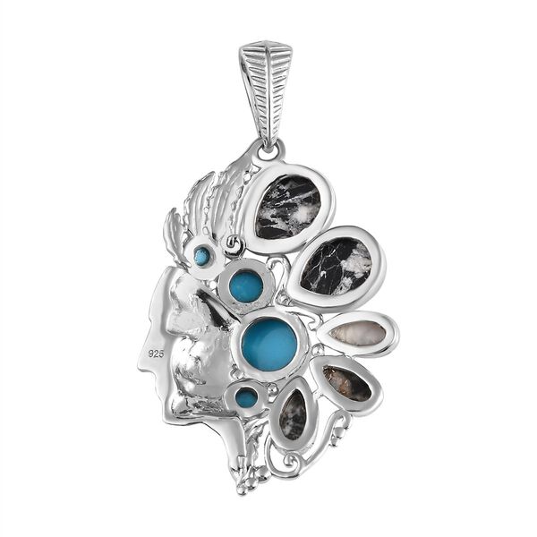 Wei&szlig;er B&uuml;ffel und Sleeping Beauty T&uuml;rkis-Anh&auml;nger - 4,72 ct. image number 5