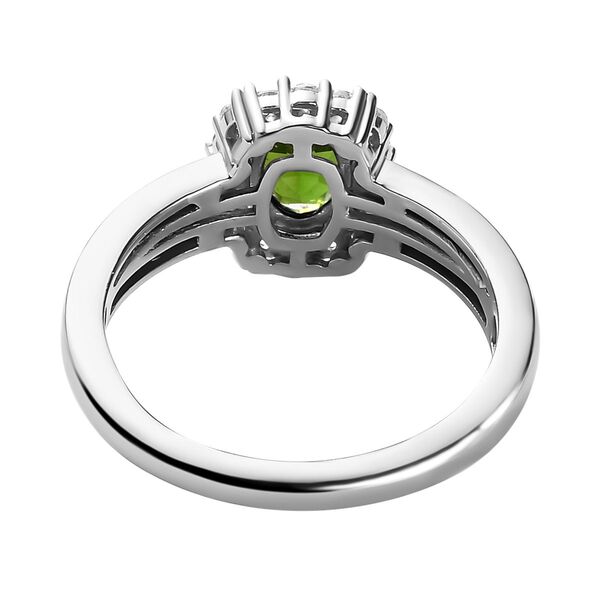 Nat&uuml;rlicher Chromdiopsid und wei&szlig;er Zirkon-Ring - 1,12 ct. image number 6