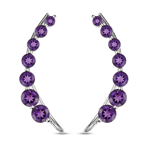 Afrikanischer Amethyst Climber Ohrringe in Silber 2,50 Ct image number 0