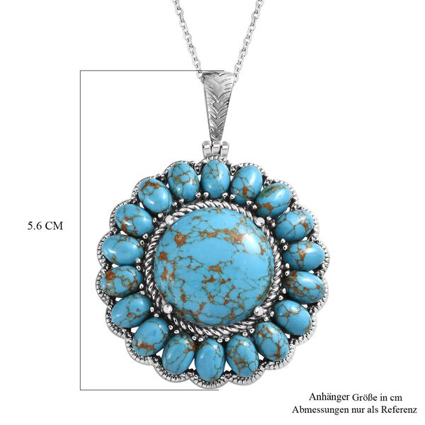 Blauer T&uuml;rkis Anh&auml;nger mit 50cm Kette - 33,75 ct. image number 7