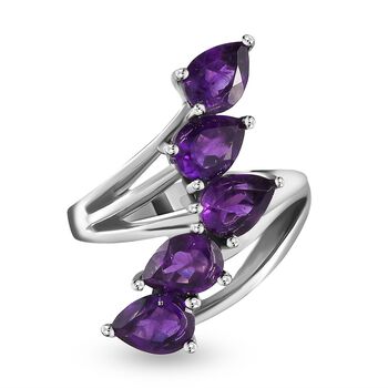 Afrikanischer Amethyst-Ring, (Gr&ouml;&szlig;e 16.00) Edelstahl, ca. 3.23 ct