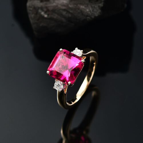 LUXURIANT DIAMOND- zertifiziert und geprüft AAA Labor Bixbit und Labor Diamant Ring in 417 Gold - 3,45 ct. image number 1