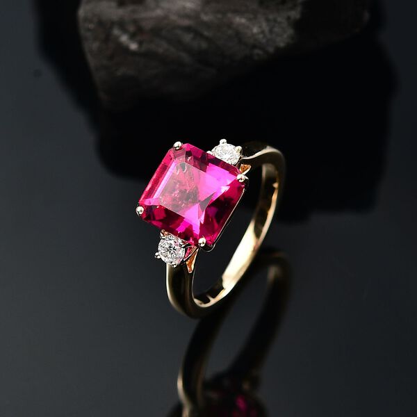 LUXURIANT DIAMOND- zertifiziert und gepr&uuml;ft AAA Labor Bixbit und Labor Diamant Ring in 417 Gold - 3,45 ct. image number 1