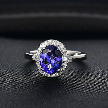 RHAPSODY AAAA Tansanit und Diamant Ring in 950 Platin - 2,97 ct.