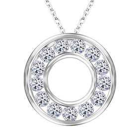 LUXURIANT DIAMOND- SGL zertifizierter VS EF Diamant Anhänger mit 50cm Kette, 925 Silber platiniert- 1 ct.