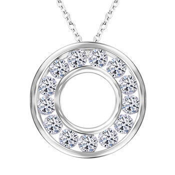 LUXURIANT DIAMOND - Lab Grown SGL zertifiziert Diamant VS-EF Anh&auml;nger mit 45 cm Kette, 925 Silber platiniert ca. 1.00 ct