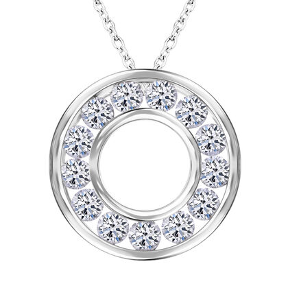 LUXURIANT DIAMOND - Lab Grown SGL zertifiziert Diamant VS-EF Anh&auml;nger mit 45 cm Kette, 925 Silber platiniert ca. 1.00 ct