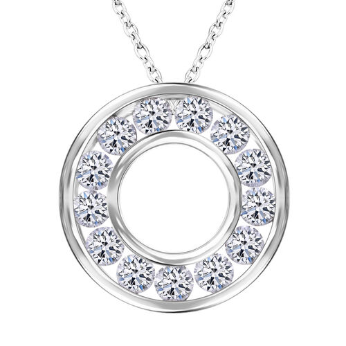 LUXURIANT DIAMOND- SGL zertifizierter VS EF Diamant Anhänger mit 50cm Kette, 925 Silber platiniert- 1 ct. image number 0