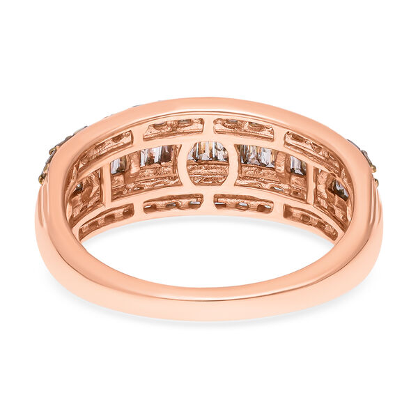 Natürlicher Champagner Diamant Ring 925 Silber Roségold Vermeil (Größe 20.00) ca. 1.00 ct image number 5