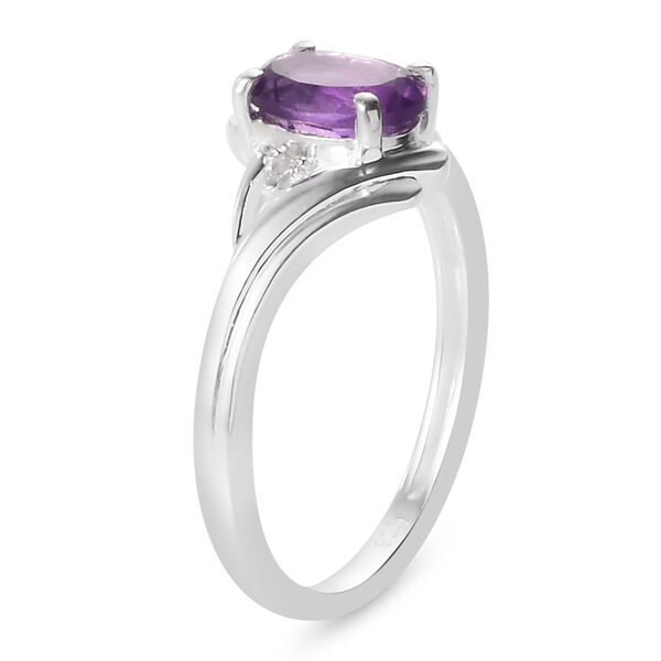 Afrikanischer Amethyst und Zirkon Ring 925 Silber  ca. 0,77 ct image number 5