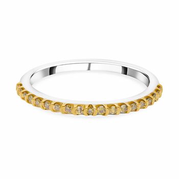 Gelber Diamant Ring, 925 Silber Gelbgold Vermeil, (Gr&ouml;&szlig;e 18.00) ca. 0.25 ct