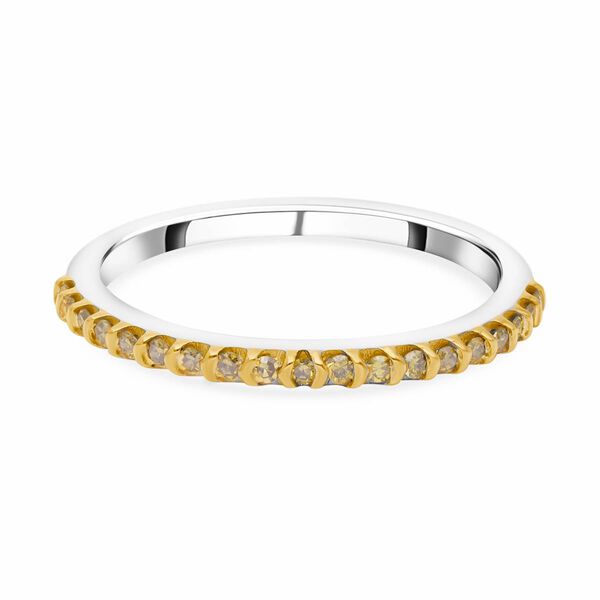 Gelber Diamant Ring, 925 Silber Gelbgold Vermeil, (Gr&ouml;&szlig;e 18.00) ca. 0.25 ct