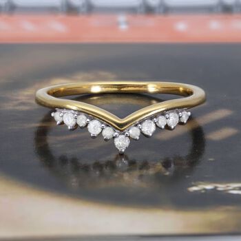 Diamant-Ring, 925 Silber Gelbgold Vermeil  ca. 0,25 ct