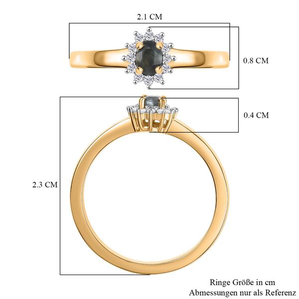 D’joy Alexandrit, Moissanit Ring 925 Silber 750 Gelbgold Vermeil (Größe 18.00) ca. 0,27 ct image number 7