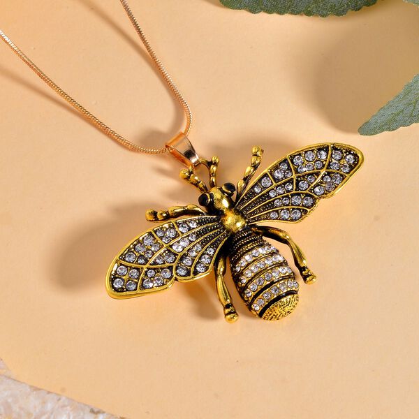 Schwarzer Kristall, Weißer Kristall Halskette ca. 70 cm  Antikes Gold image number 2