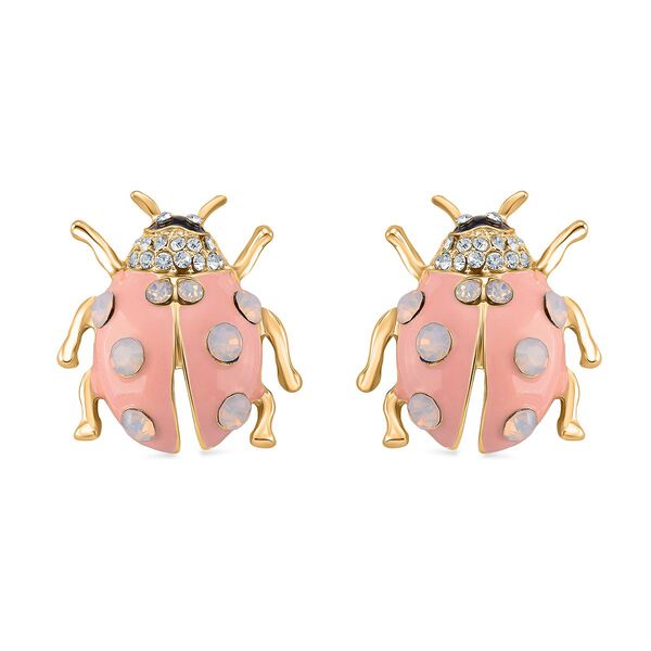 2er Set - Wei&szlig;er Kristall Ohrringe, emailliert image number 7