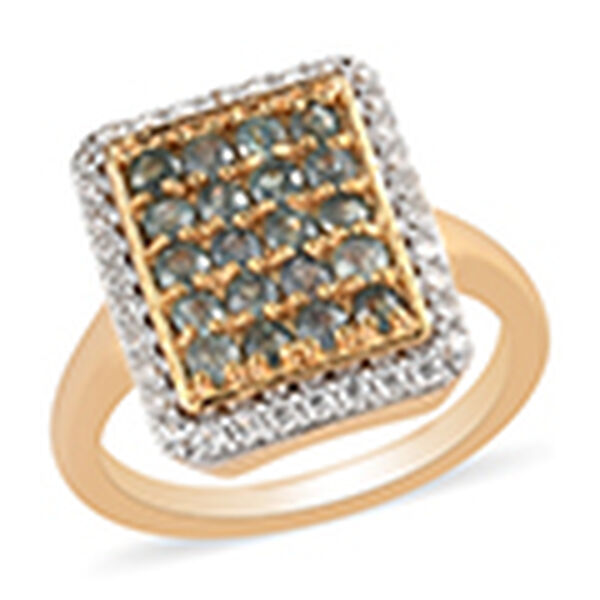 Alexandrit und Zirkon-Ring, 925 Silber Gelbgold Vermeil  ca. 1,39 ct image number 2