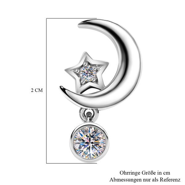 88 Facetten Moissanit Ohrringe 925 Silber platiniert ca. 0,41 ct image number 5