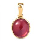 Lab Created Padparadscha-Saphir Anhänger, 925 Silber 750 Gelbgold Vermeil ca. 17.09 ct
