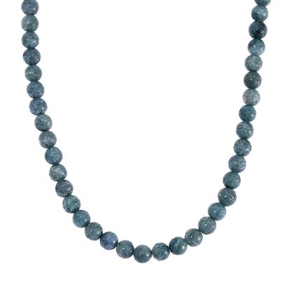 EXTREM SELTEN - Nat&uuml;rlicher Olmek Jadeit Halskette ca. 50 cm 925 Silber rhodiniert ca. 580.00 ct