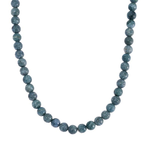 EXTREM SELTEN - Nat&uuml;rlicher Olmek Jadeit Halskette ca. 50 cm 925 Silber rhodiniert ca. 580.00 ct