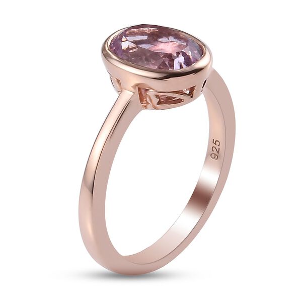 Martha Rocha Kunzite Solit&auml;r Ring 925 Silber Rosegold image number 4
