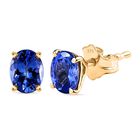 AAA Tansanit Ohrringe, 375 Gold, ca. 0.72 ct