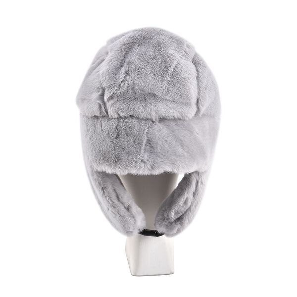 Trapperm&uuml;tze mit Ohrenklappen aus Kunstpelz, grau image number 3