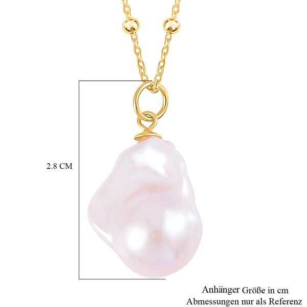 Weiße Barockperlen Halskette, 45 cm image number 5