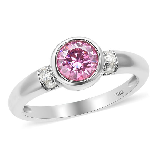 Rosa Moissanit Ring 925 Silber rhodiniert  ca. 0,88 ct image number 4