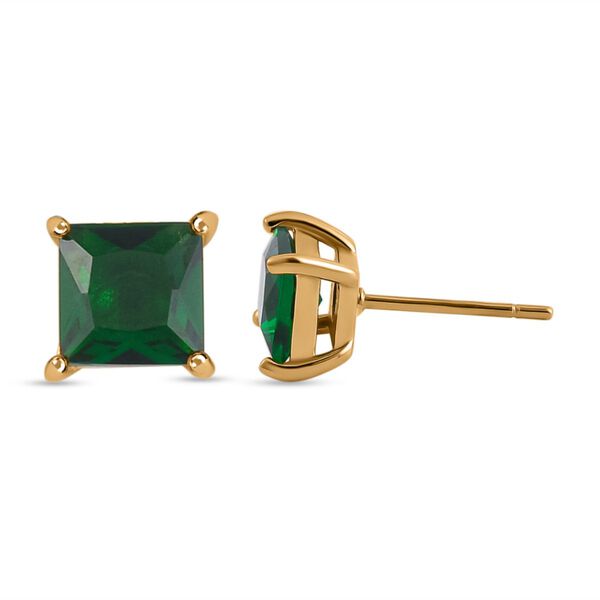 3er Set - Neongr&uuml;ner Kristall  Ring, Anh&auml;nger mit Kette und Ohrringe Schmuckset (Gr&ouml;&szlig;e 18.00), Reiner Edelstahl, vergoldet image number 8