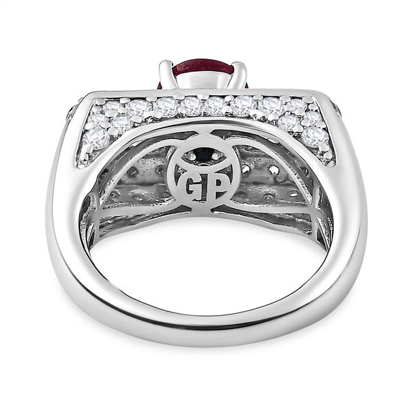 GP Art Déco Kollektion - afrikanischer Rubin, Zirkon und Saphir-Ring- 5,18 ct. image number 6