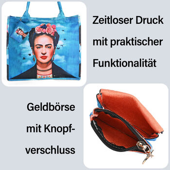 2er Set Shopper und Geldb&ouml;rse - Frida Kahlo Selbstportrait