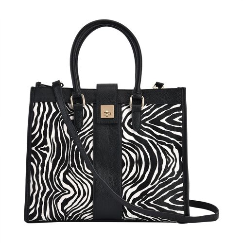 LA MAREY - Cabrio-Tasche aus echtem Leder 33x14x27cm, Echtes Lederfutter, Tragegurt: 120cm image number 0