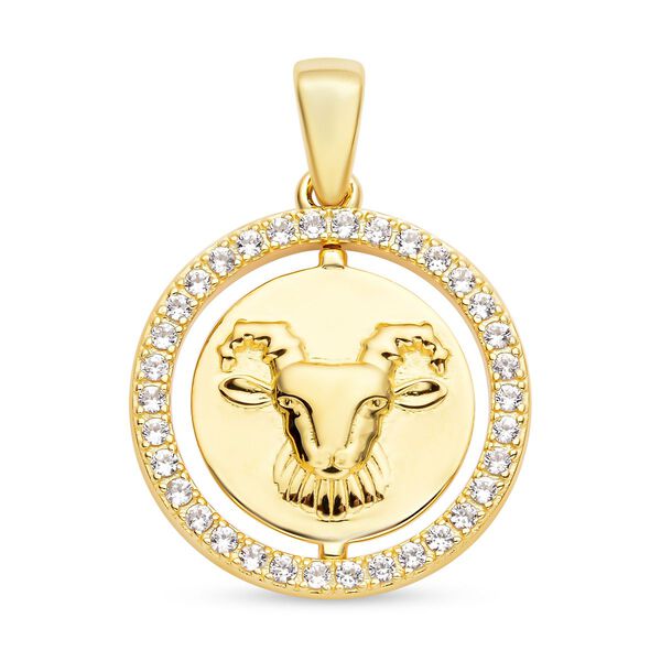 Wei&szlig;er Zirkon Steinbock-Anh&auml;nger - 0,63 ct.