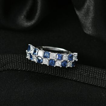 LUXURIANT DIAMOND - AAA Ceylon-Saphir, Lab Grown Diamant Ring 417 Gold (Gr&ouml;&szlig;e 16.50) ca. 2,20 ct