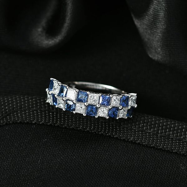 LUXURIANT DIAMOND - AAA Ceylon-Saphir, Lab Grown Diamant Ring 417 Gold (Gr&ouml;&szlig;e 16.50) ca. 2,20 ct image number 1