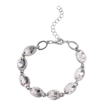 Wei&szlig;er Kristall Armband ca. 19 cm