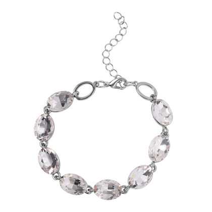 Wei&szlig;er Kristall Armband ca. 19 cm